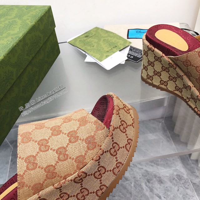 Gucci/Summer最新限量厚底拖鞋 gucci古馳新顏色拖鞋 dx3535